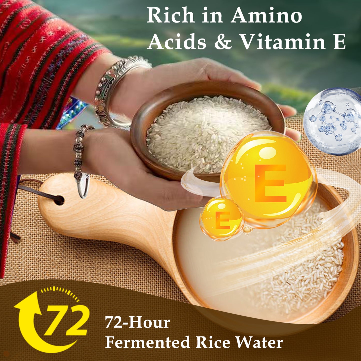 Rice Shampoo Bar and Conditioner Set - Promote Hair Growth & Strengthening Thinning Hair, Paraben Free and Sulfate Free, for Both Men & Women
