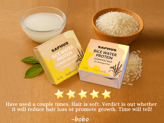 Rice Shampoo Bar and Conditioner Set - Promote Hair Growth & Strengthening Thinning Hair, Paraben Free and Sulfate Free, for Both Men & Women