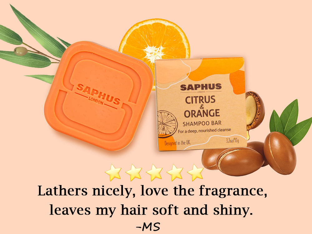 SAPHUS Argan Oil Shampoo Bar for Dry Curly Hair - Strengthening & Moisturizing Hair Care, Vegan, Sulfate-Free, Cruelty-Free, 2 Pack