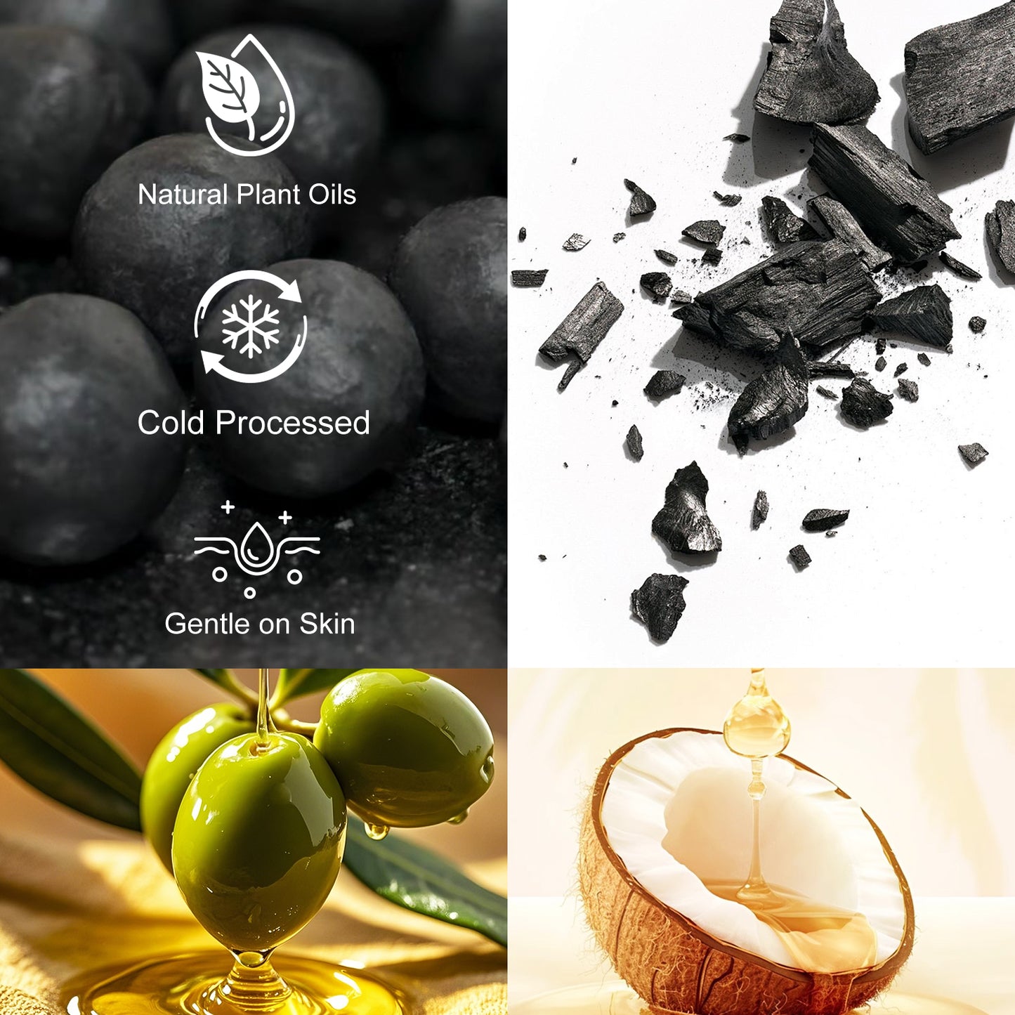 SAPHUS Grape Shaped Soap On Rope, Natural Handmade Soap Bar, Decorative Bath & Body Soap Gift for Women, Packed in Elegant Gift Box, Black