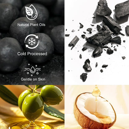 SAPHUS Grape Shaped Soap On Rope, Natural Handmade Soap Bar, Decorative Bath & Body Soap Gift for Women, Packed in Elegant Gift Box, Black