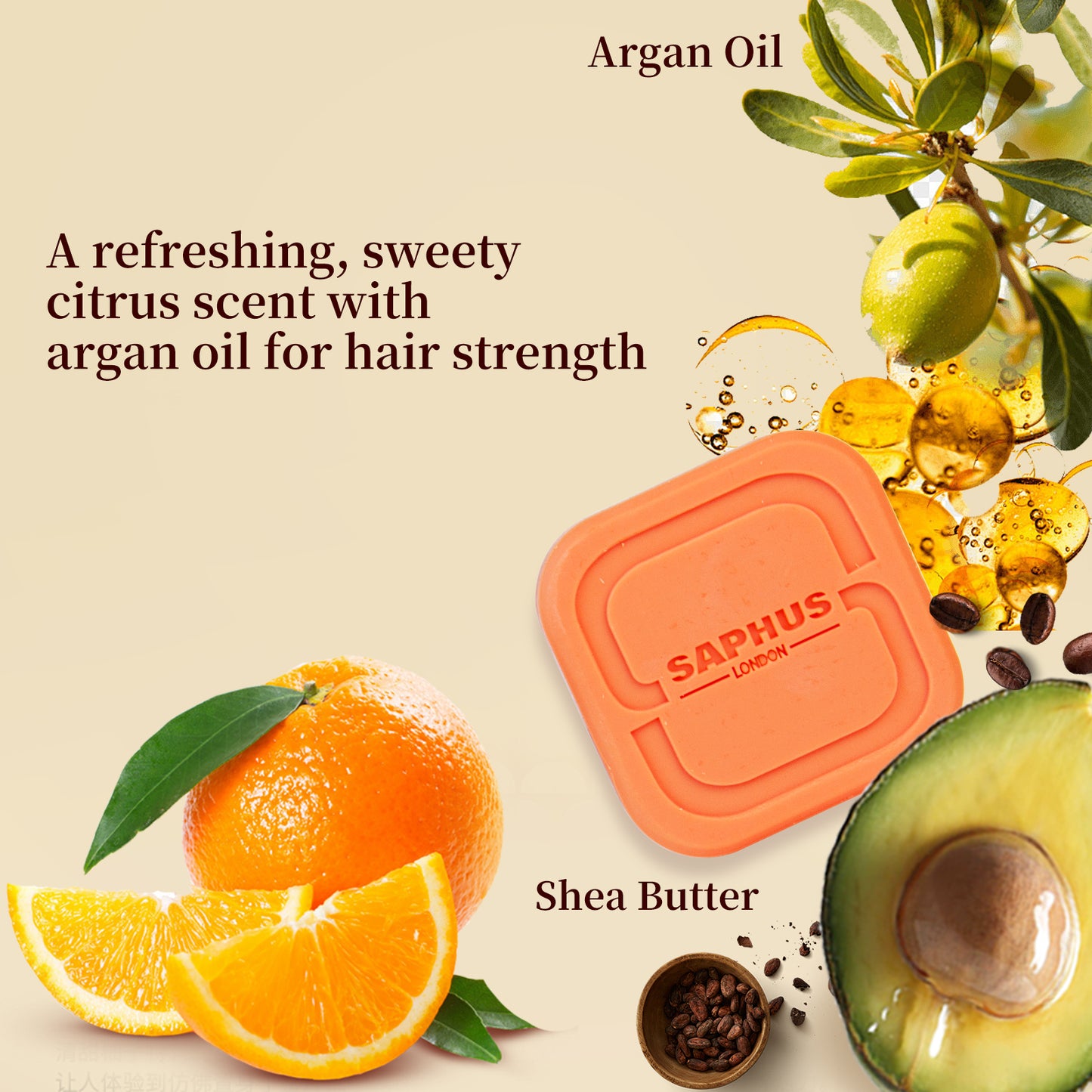 SAPHUS Argan Oil Bar Shampoo and Conditioner Set for Strengthening, Cleansing & Moisturizing Dry & Curly Hair,Travel Size, Zero Waste, 2pc Set