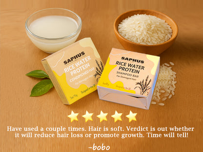 Rice Shampoo Bar and Conditioner Set - Promote Hair Growth & Strengthening Thinning Hair, Paraben Free and Sulfate Free, for Both Men & Women