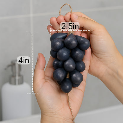 SAPHUS Grape Shaped Soap On Rope, Natural Handmade Soap Bar, Decorative Bath & Body Soap Gift for Women, Packed in Elegant Gift Box, Black