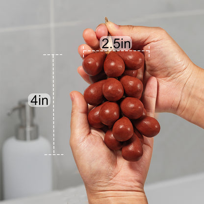 SAPHUS Grape Shaped Soap On Rope, Natural Handmade Soap Bar, Decorative Bath & Body Soap Gift for Women, Packed in Elegant Gift Box, Red