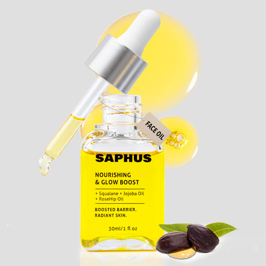 SAPHUS Lightweight Face Oil Serum with Squalane, Jojoba & Rosehip – Non-Greasy, Fast-Absorbing Formula for Dry/Sensitive Skin – Vegan, Fragrance-Free, Under Makeup Use