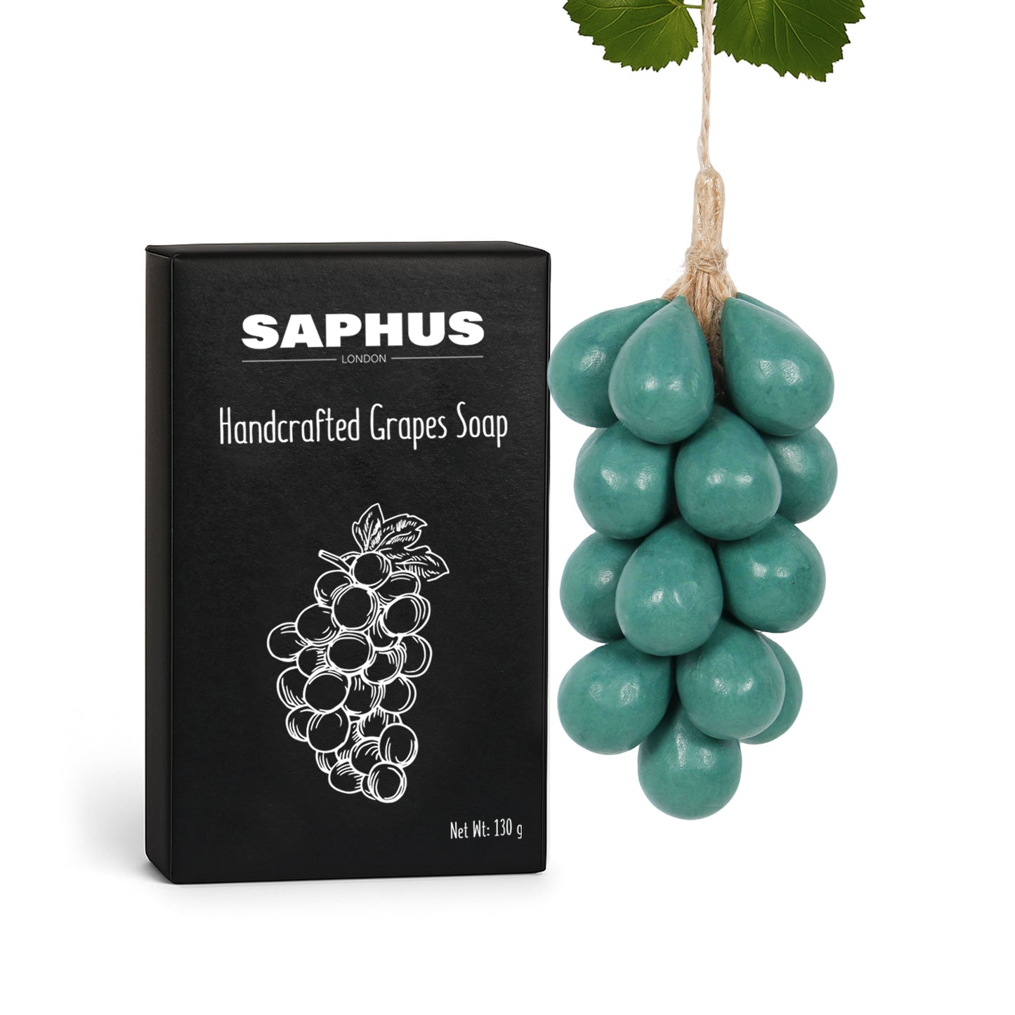 SAPHUS Grape Shaped Soap On Rope, Natural Handmade Soap Bar, Decorative Bath & Body Soap Gift for Women, Packed in Elegant Gift Box