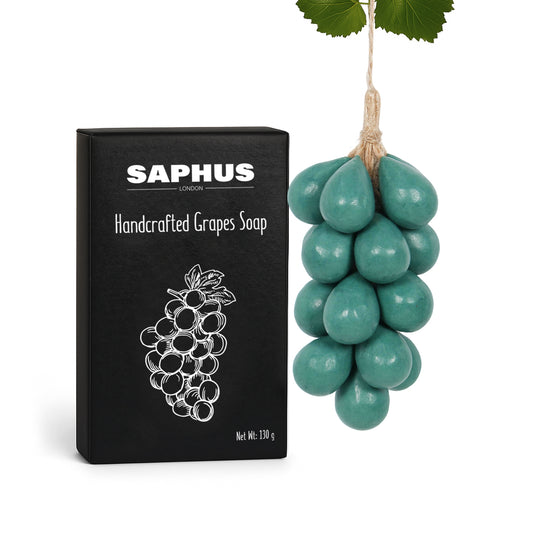 SAPHUS Grape Shaped Soap On Rope, Natural Handmade Soap Bar, Decorative Bath & Body Soap Gift for Women, Packed in Elegant Gift Box