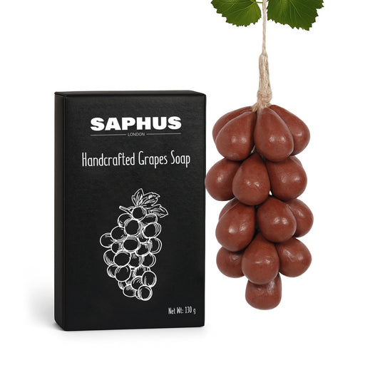 SAPHUS Grape Shaped Soap On Rope, Natural Handmade Soap Bar, Decorative Bath & Body Soap Gift for Women, Packed in Elegant Gift Box, Red