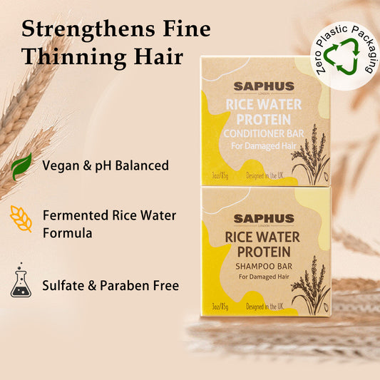 Rice Shampoo Bar and Conditioner Set - Promote Hair Growth & Strengthening Thinning Hair, Paraben Free and Sulfate Free, for Both Men & Women