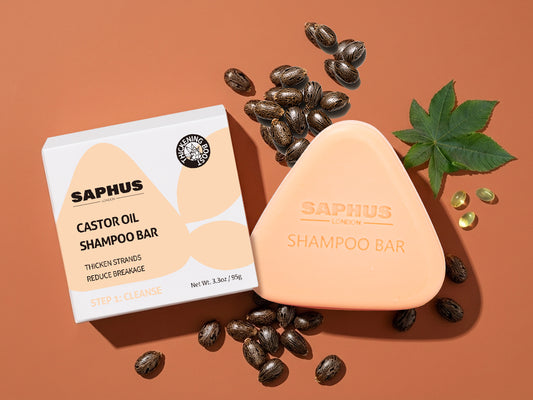 SAPHUS Strengthening & Shine Duo: Castor Oil Shampoo & Argan Conditioner Bar Set